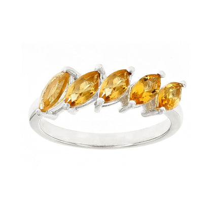 Anillo Churumbela Marquise en Plata con baño de Rodio