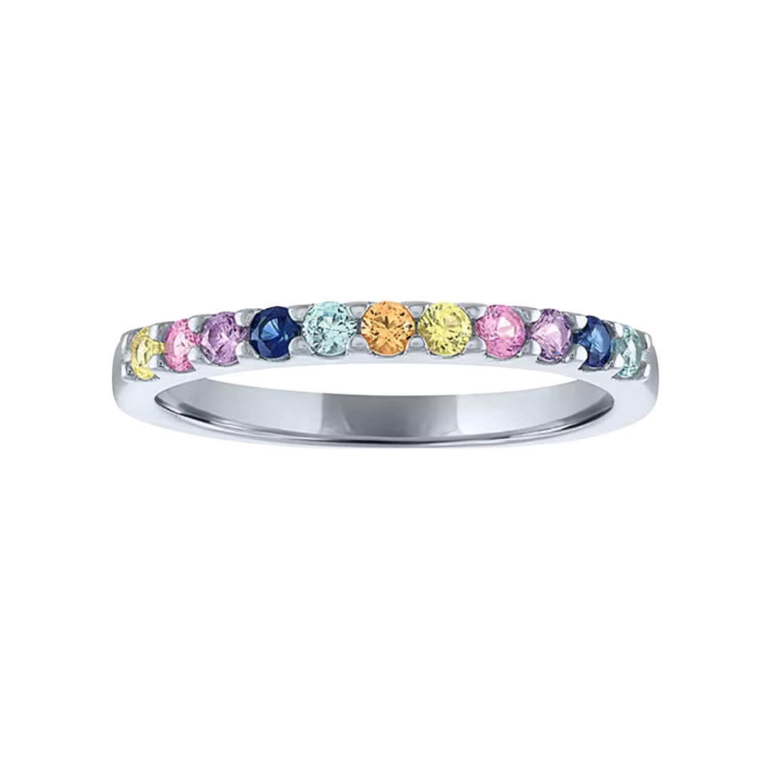 Anillo churumbela Zafiro de Laboratorio multicolor