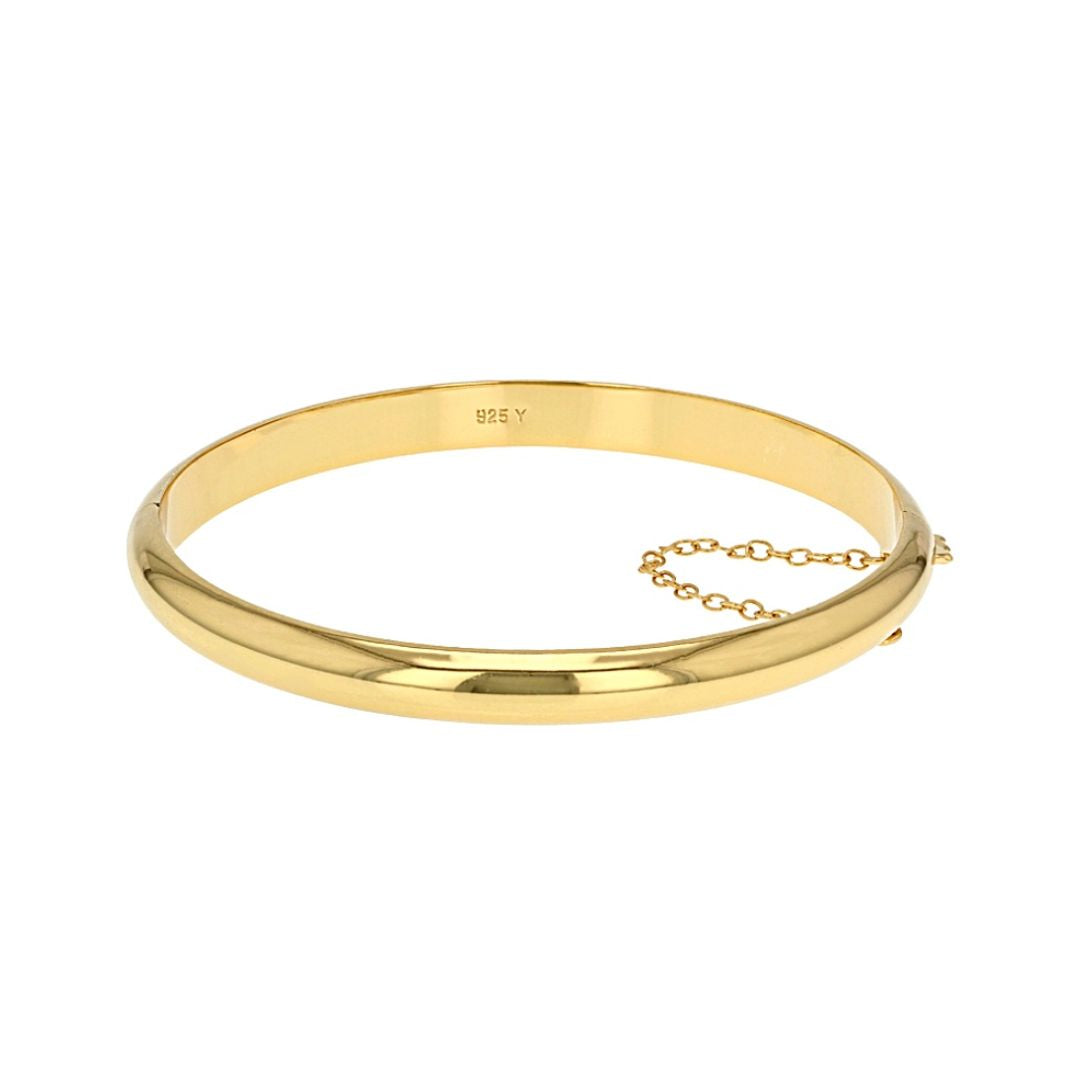Pulsera Bangle de Plata con Baño de Oro 18k 7MM