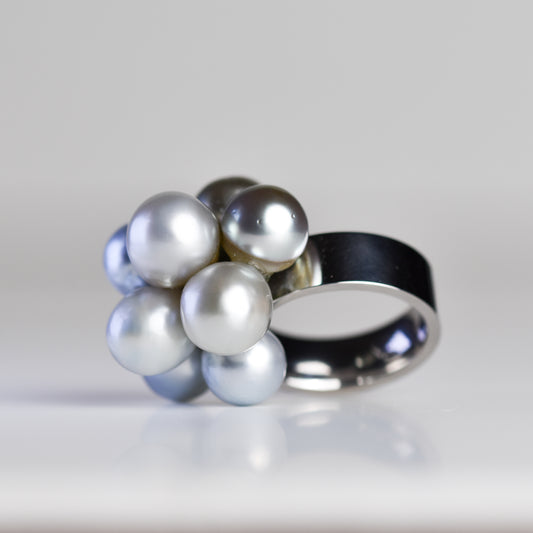 Anillo de Perlas Tahití sobre Plata