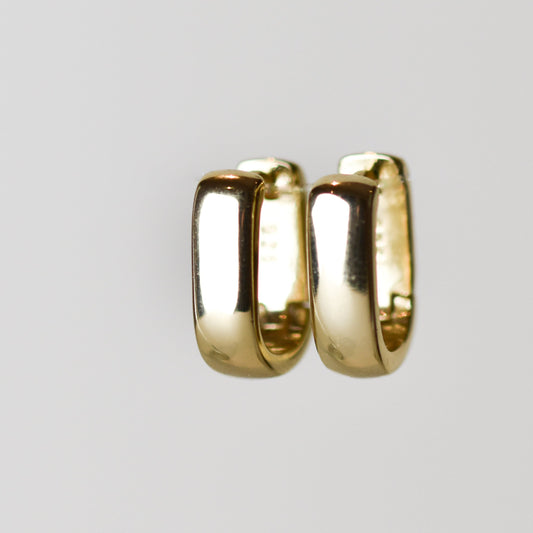 Aretes chunky pequeños de plata esterlina con baño de oro