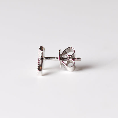 Aretes de cruz con diamantes naturales en plata