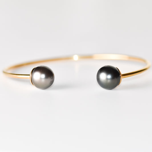 Pulsera con perlas tahitianas en acero inoxidable