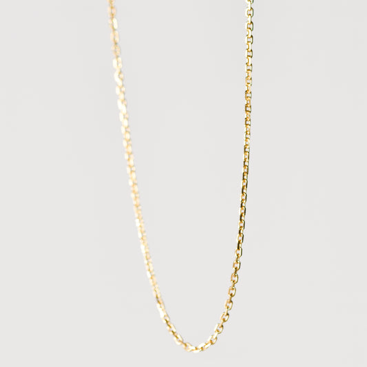 Cadena de plata esterlina con baño de oro 18k, 18” (1.1mm, broche de anillo)