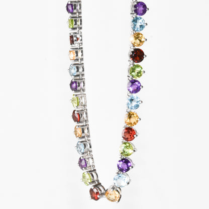 Collar multigemma natural de 30cttw en plata esterlina