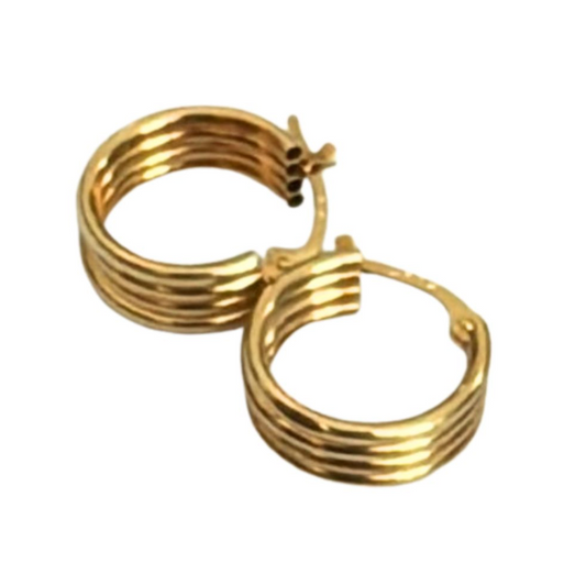 Arracadas anchas en oro amarillo 14K