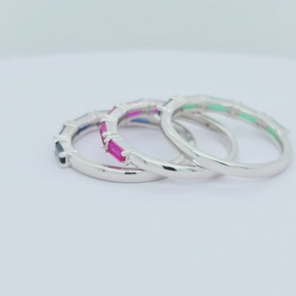 Churumbela con zafiros en plata