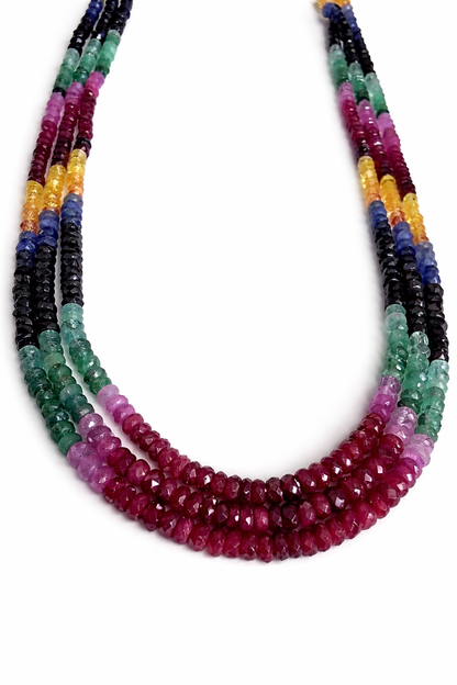 Collar Zafiro, Rubi, Esmeralda Natural 230cttw