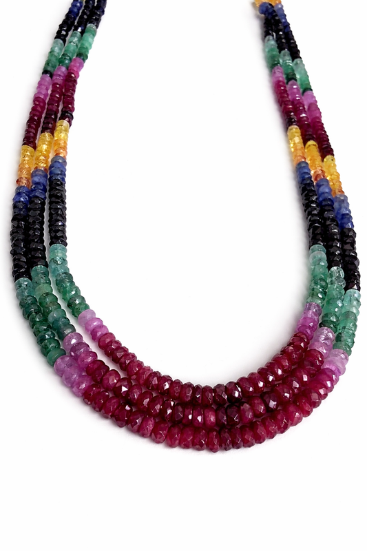 Collar Zafiro, Rubi, Esmeralda Natural 230cttw