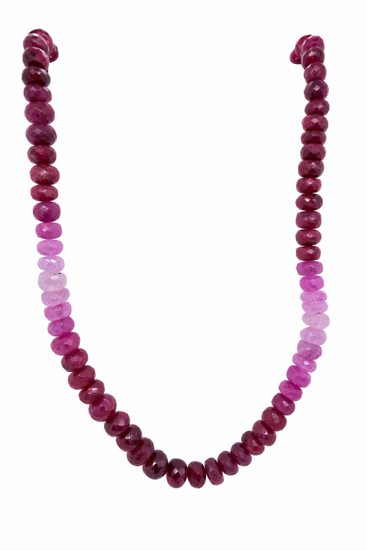 Collar de Rubí y Zafiro Blanco Natural 205cttw