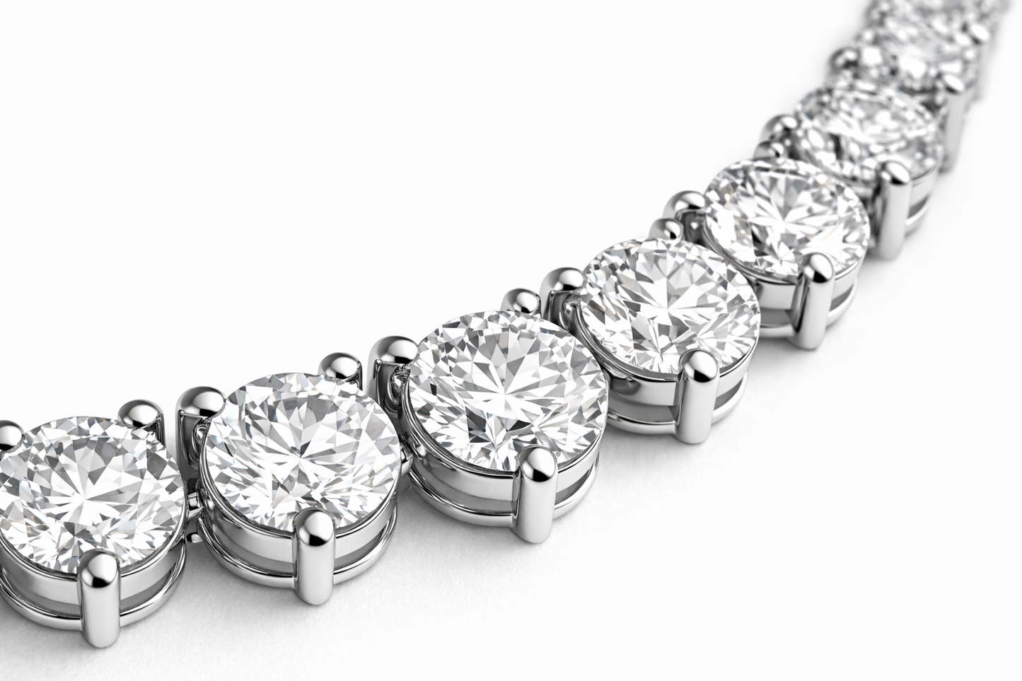 Collar Tennis 12.63 cttw Diamante Laboratorio en Oro 18k